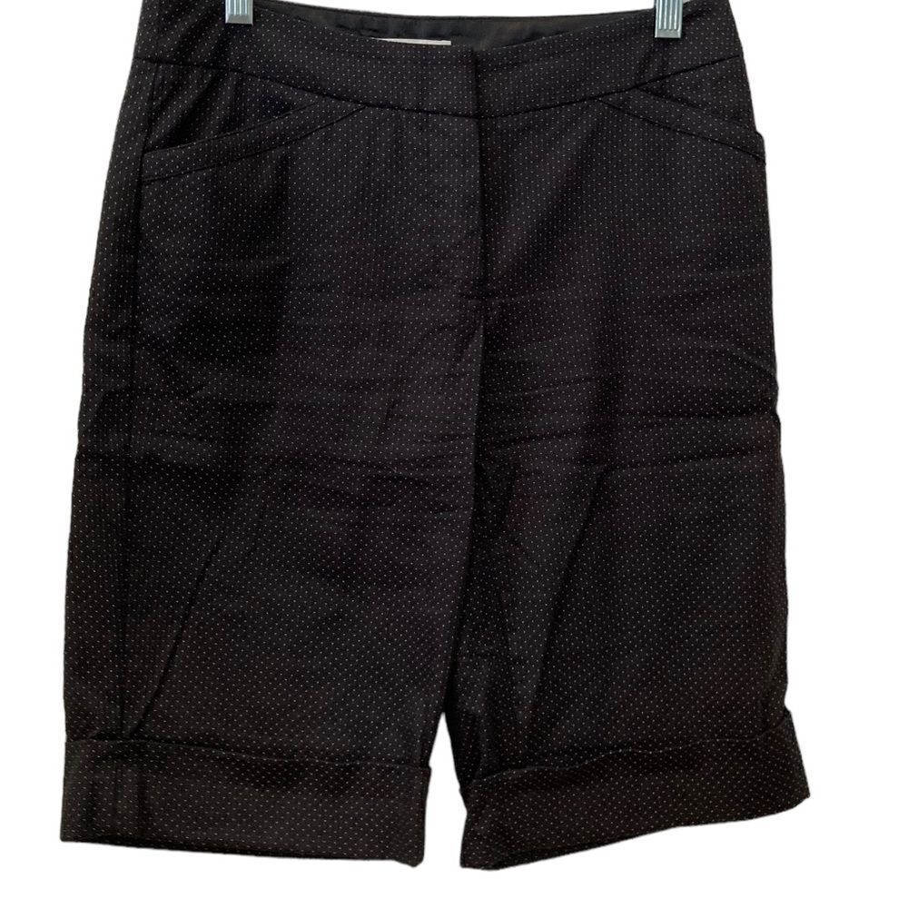 White House, Black market Bermuda  shorts black with white dots size 6